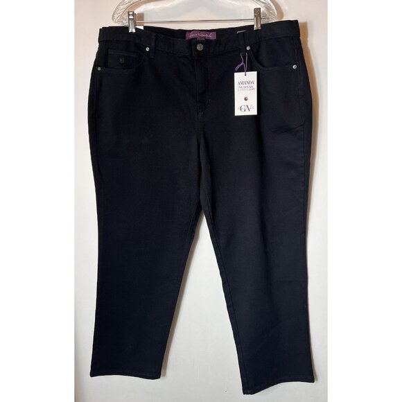Gloria Vanderbilt Slimming Amanda Classic Rise Tapered Leg  20W Short NWT Black - Picture 1 of 15
